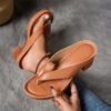 Aura Luxe Square-Heel Slide Sandals – Premium PU Leather Summer Wedges