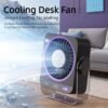 HydroChill 5-Speed Rechargeable Desk Fan with Smart LED Battery Display