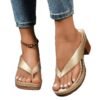 Aura Luxe Square-Heel Slide Sandals – Premium PU Leather Summer Wedges
