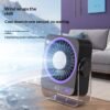 HydroChill 5-Speed Rechargeable Desk Fan with Smart LED Battery Display