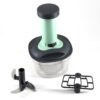 Manual Food Chopper – 3-Blade Hand Push Vegetable Cutter