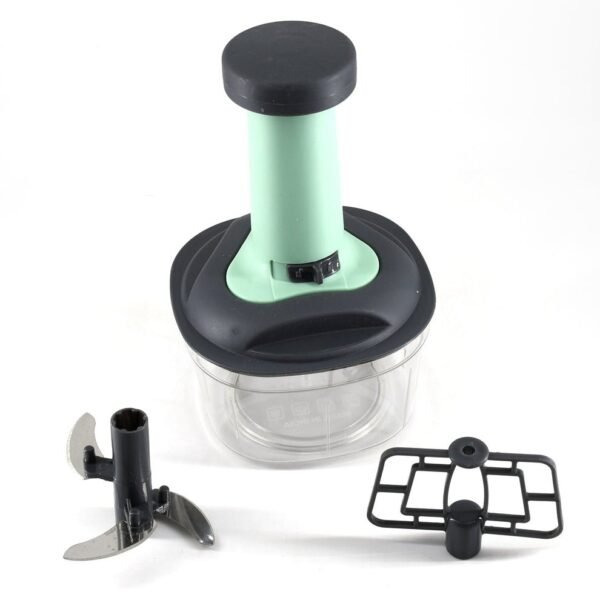 Manual Food Chopper – 3-Blade Hand Push Vegetable Cutter