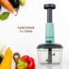 Manual Food Chopper – 3-Blade Hand Push Vegetable Cutter