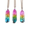Hot Selling Stone Crystal Pillar Tree Of Life Pendant Ins Fashion Necklace
