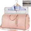 2720b3d3-309c-4630-9de3-02ad92770e66.jpg Large Capacity Travel Duffle Bag Women's Handbag Folding Suit Bag Waterproof Clothes Totes