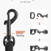 Rope Dog Leash, 6ft Heavy Duty Dog Leash With Comfortable Padded Handle, Strong Nylon Thick Leash With Reflective Threads, Dog Walking And Training Leash, For Medium Large Dogs (1/2 In, Black)