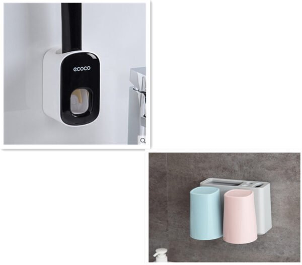 7dbde8ed-4602-43bb-9924-c8d1288c3f10.jpg Wall Mounted Automatic Toothpaste Holder Bathroom Accessories Set Dispenser