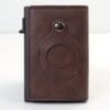AirTag Wallet Anti Theft Bullet Card Bag Multi-functional Rfid Card Holder Men's Leather Slim Wallets For Airtag Air Tag