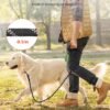 Rope Dog Leash, 6ft Heavy Duty Dog Leash With Comfortable Padded Handle, Strong Nylon Thick Leash With Reflective Threads, Dog Walking And Training Leash, For Medium Large Dogs (1/2 In, Black)