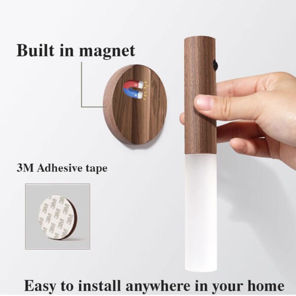Auto LED USB Magnetic Wireless Night Light Corridors Porch Lights PIR Motion Sensor Wall Light Cabinet Lamp