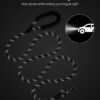 Rope Dog Leash, 6ft Heavy Duty Dog Leash With Comfortable Padded Handle, Strong Nylon Thick Leash With Reflective Threads, Dog Walking And Training Leash, For Medium Large Dogs (1/2 In, Black)