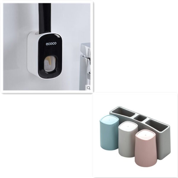 d10b8efb-6e66-4a3d-993a-1e18fc610e7e.jpg Wall Mounted Automatic Toothpaste Holder Bathroom Accessories Set Dispenser