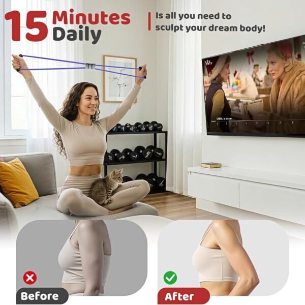 Multifunction Pedal Resistance Band, 4-Tube Elastic Pull Rope For Home Yoga, Leg Exercise, Sit-Up Assistant, Full Body Stretching & Strength Training Fitness Tension Rope