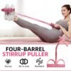 Multifunction Pedal Resistance Band, 4-Tube Elastic Pull Rope For Home Yoga, Leg Exercise, Sit-Up Assistant, Full Body Stretching & Strength Training Fitness Tension Rope