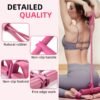 Multifunction Pedal Resistance Band, 4-Tube Elastic Pull Rope For Home Yoga, Leg Exercise, Sit-Up Assistant, Full Body Stretching & Strength Training Fitness Tension Rope